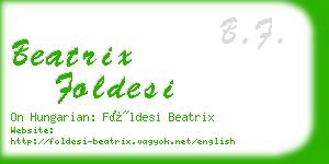 beatrix foldesi business card